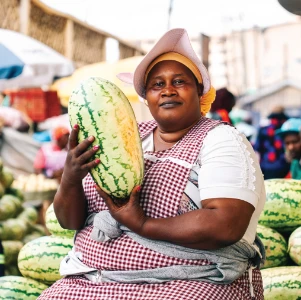 Sofia Wangari with watermelons